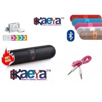 OkaeYa Portable Stereo Bluetooth Pill Speaker Surround Sound Hd Audio With AUX Cable 3.5mm Jack for Mobile Phone Car MP3 Speaker & ipod/ MP3 player combo